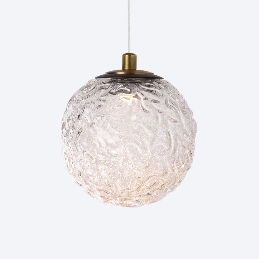 About Space Lighting Yosh Clear Rippled Glass on Caterpillar 1 Brass