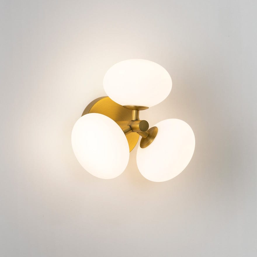 About Space Lighting Yosh Flat Opal Glass on Tres Wall Brass
