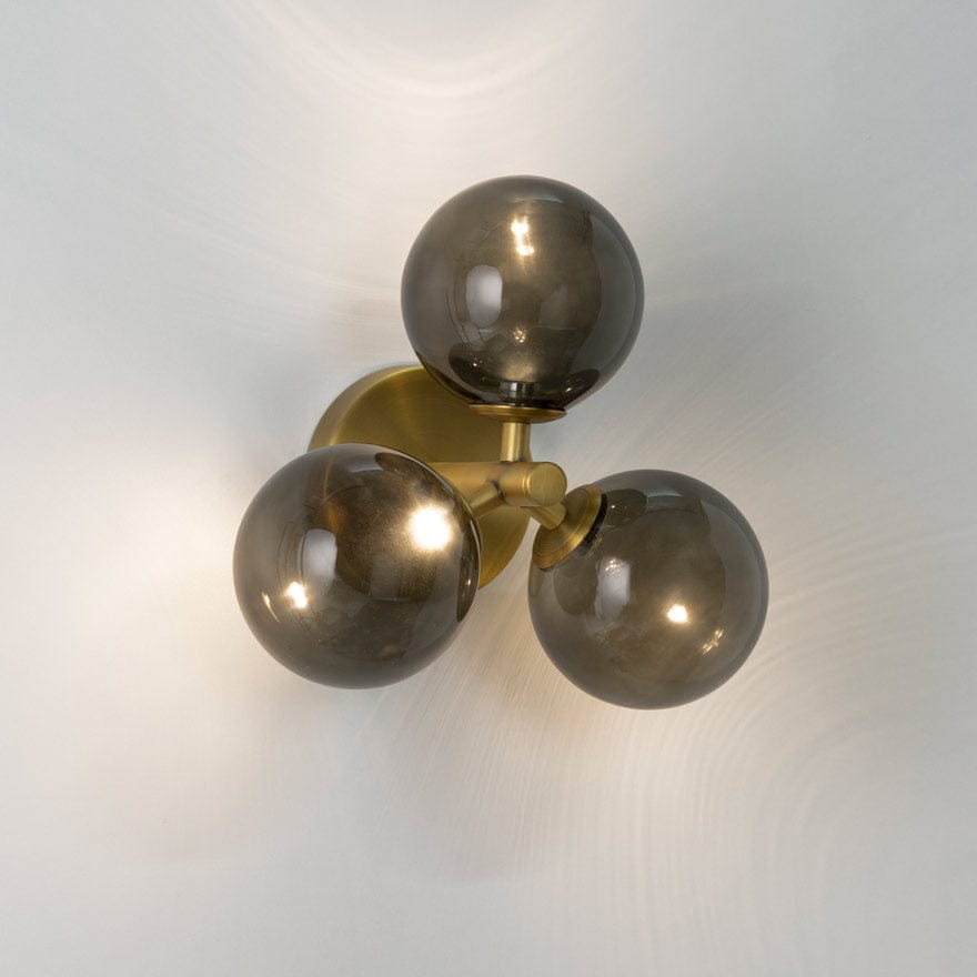 Yosh Smoke Glass on Tres Wall Brass