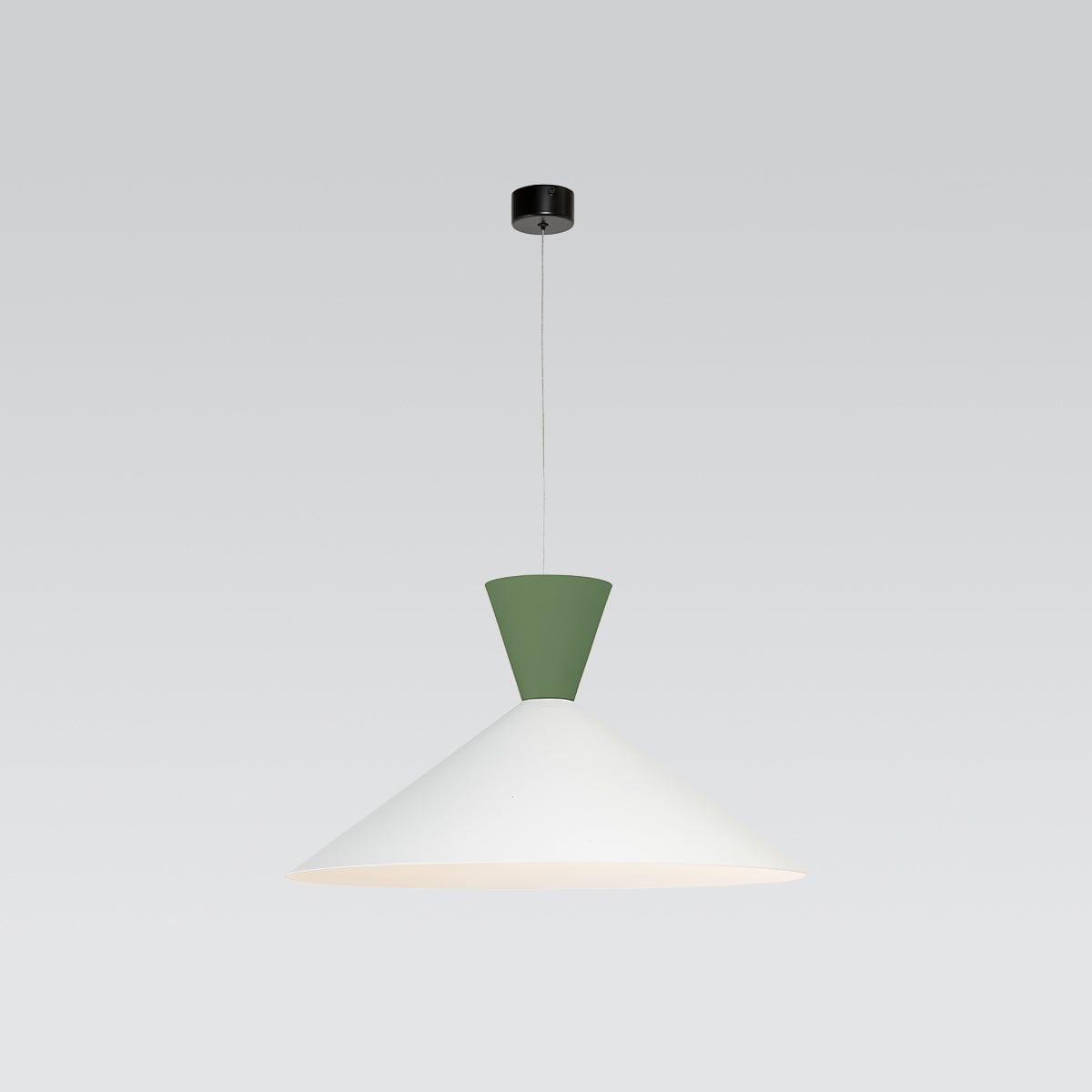 Cambio Shade H Large White with Shade D Green on Cambio LED Drop Black