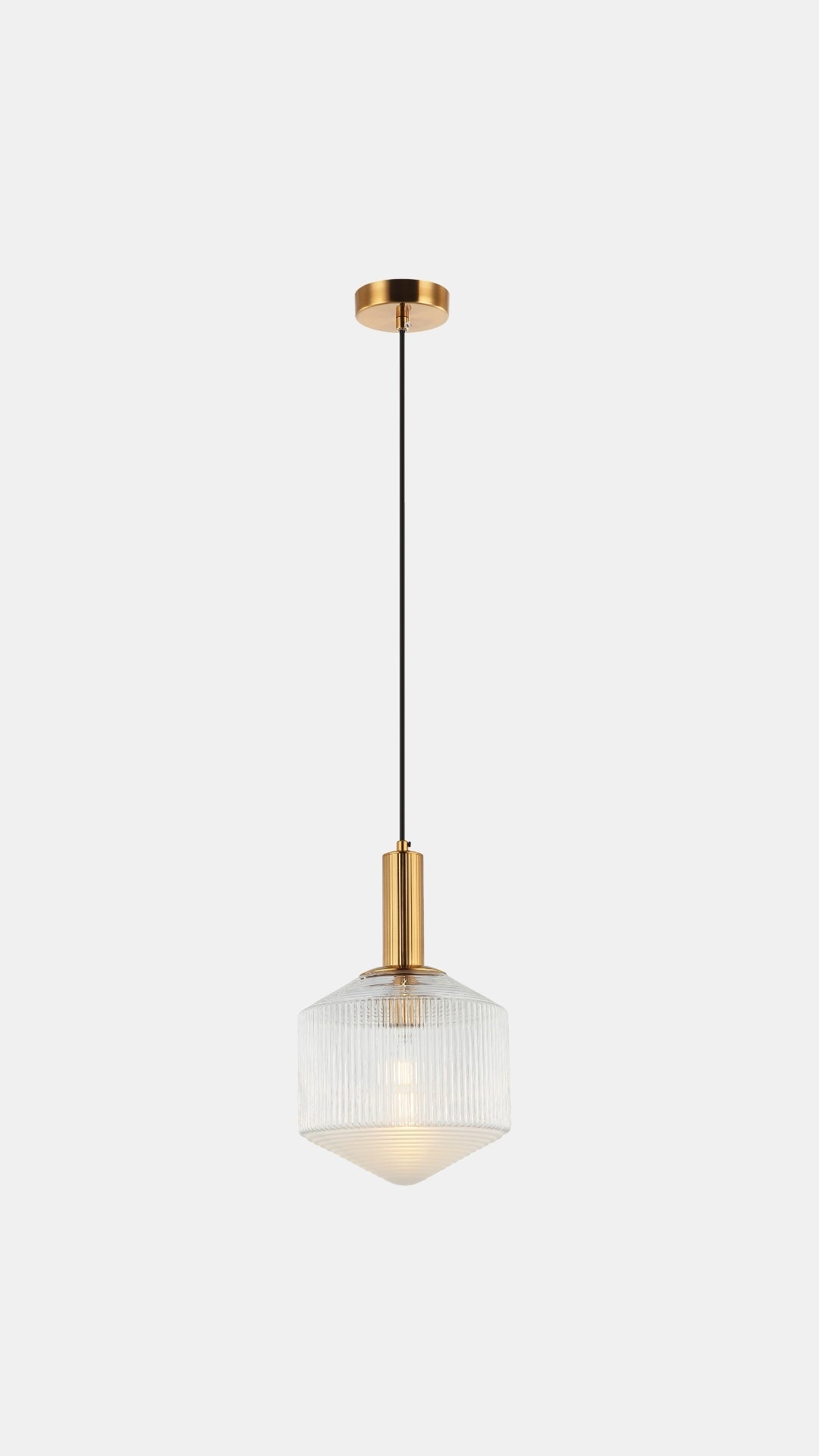 Camilla Ribbed Glass Pendant