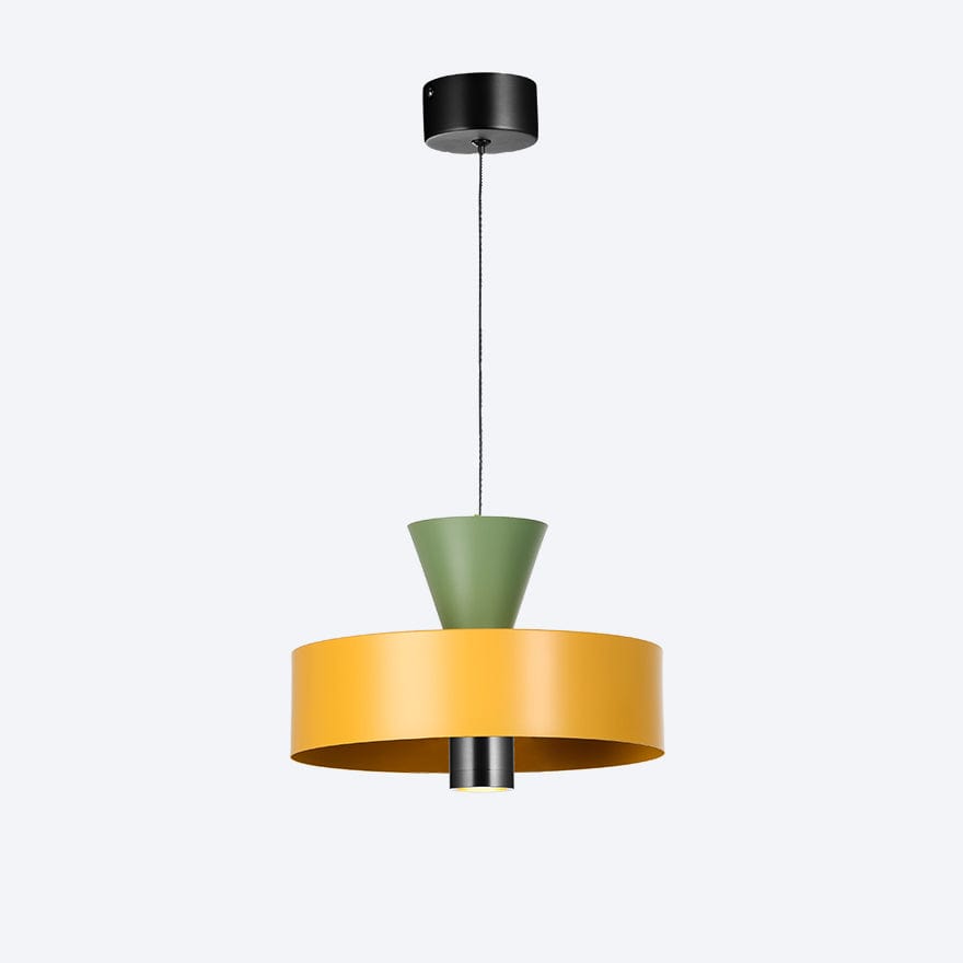 Cambio Drop LED in Black with Cambio Shade D Green & BL Yellow