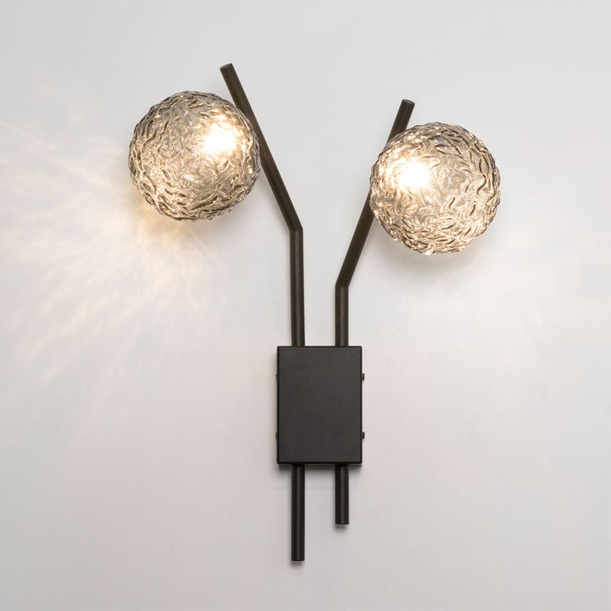 About Space Lighting Caterpillar Wall 2D Black with Smoke Rippled Glass