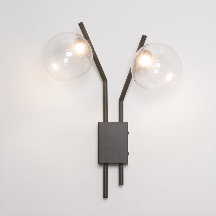 About Space Lighting Caterpillar Wall 2D Black with Clear Glass
