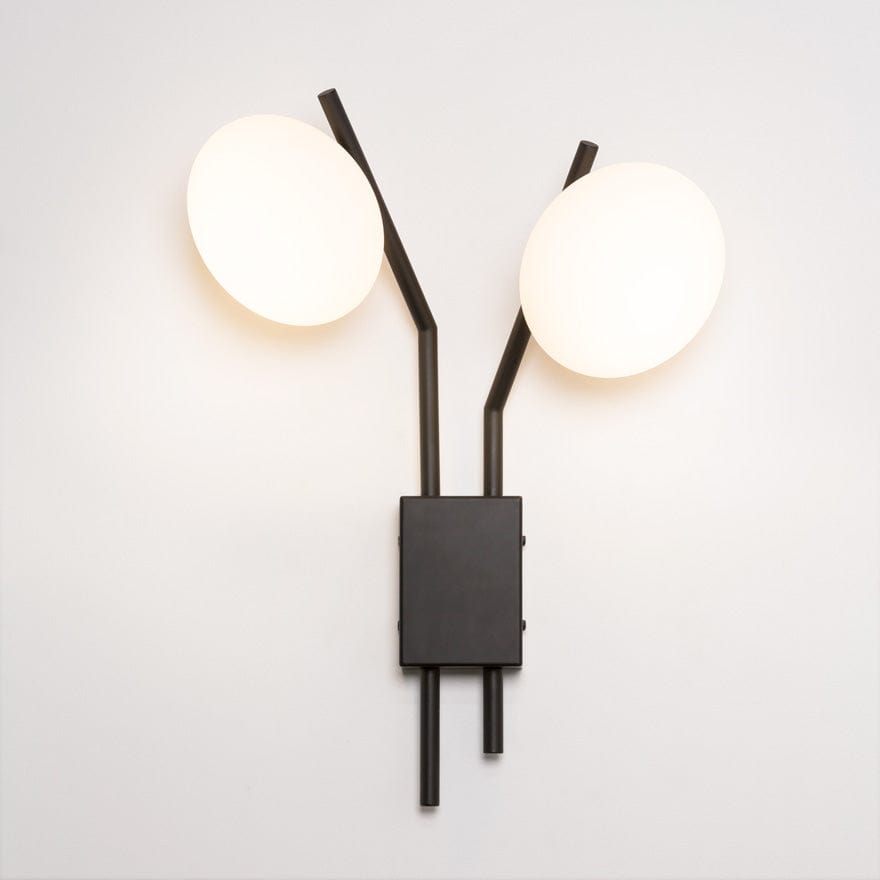 About Space Lighting Caterpillar Wall 2D Black with Flat Opal Glass