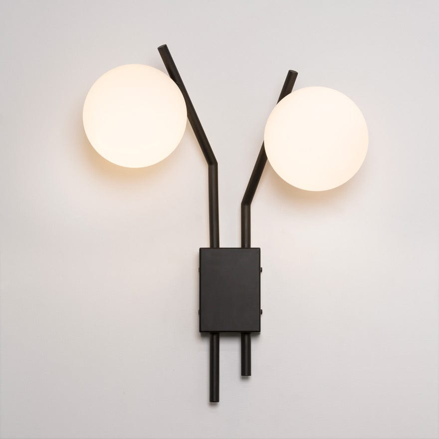 About Space Lighting Caterpillar Wall 2D Black with Opal Glass