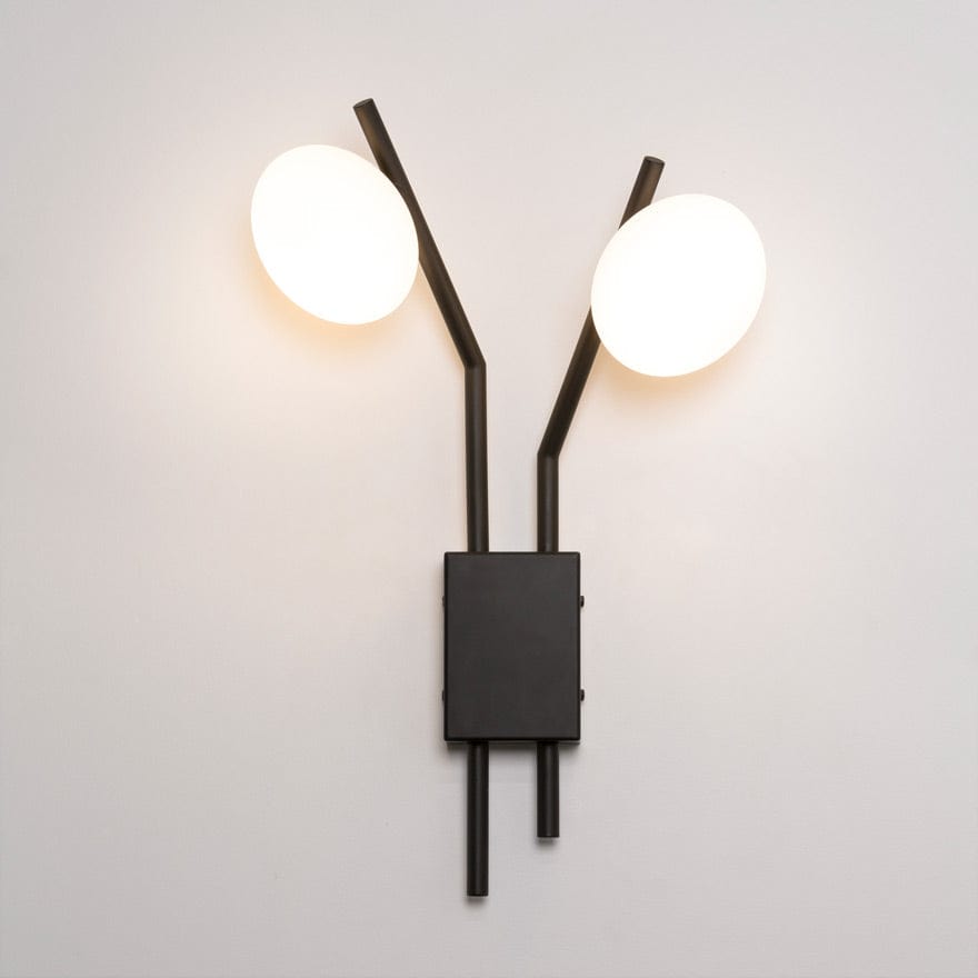 About Space Lighting Caterpillar Wall 2D Black with Flat Opal Glass