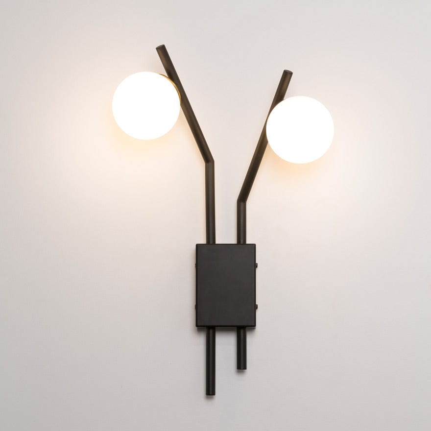 About Space Lighting Caterpillar Wall 2D Black with Opal Glass
