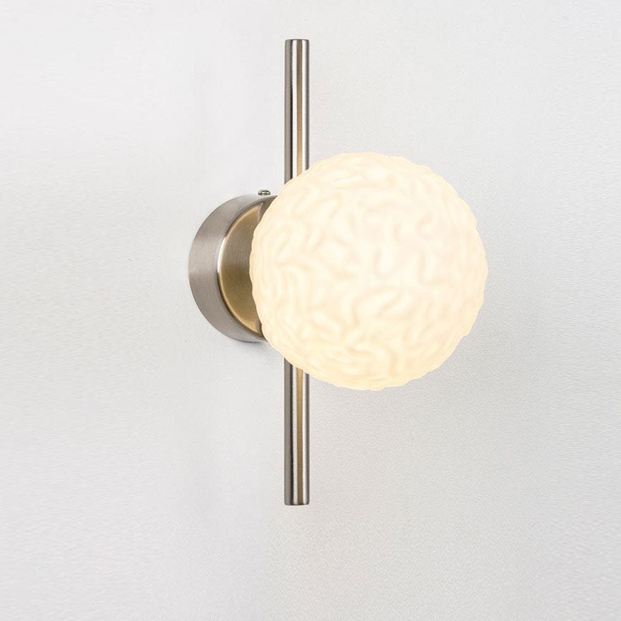 Caterpillar Wall A LED Indoor Wall Light With Yosh Glass Rippled Opal