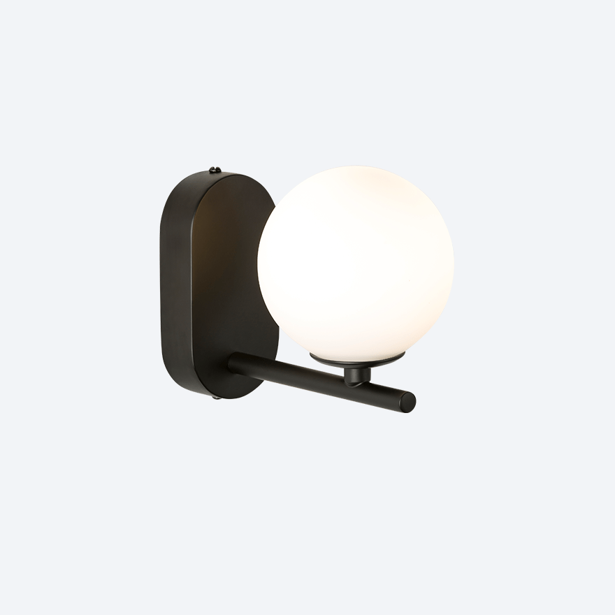 Caterpillar Wall C Black with Yosh Opal Glass