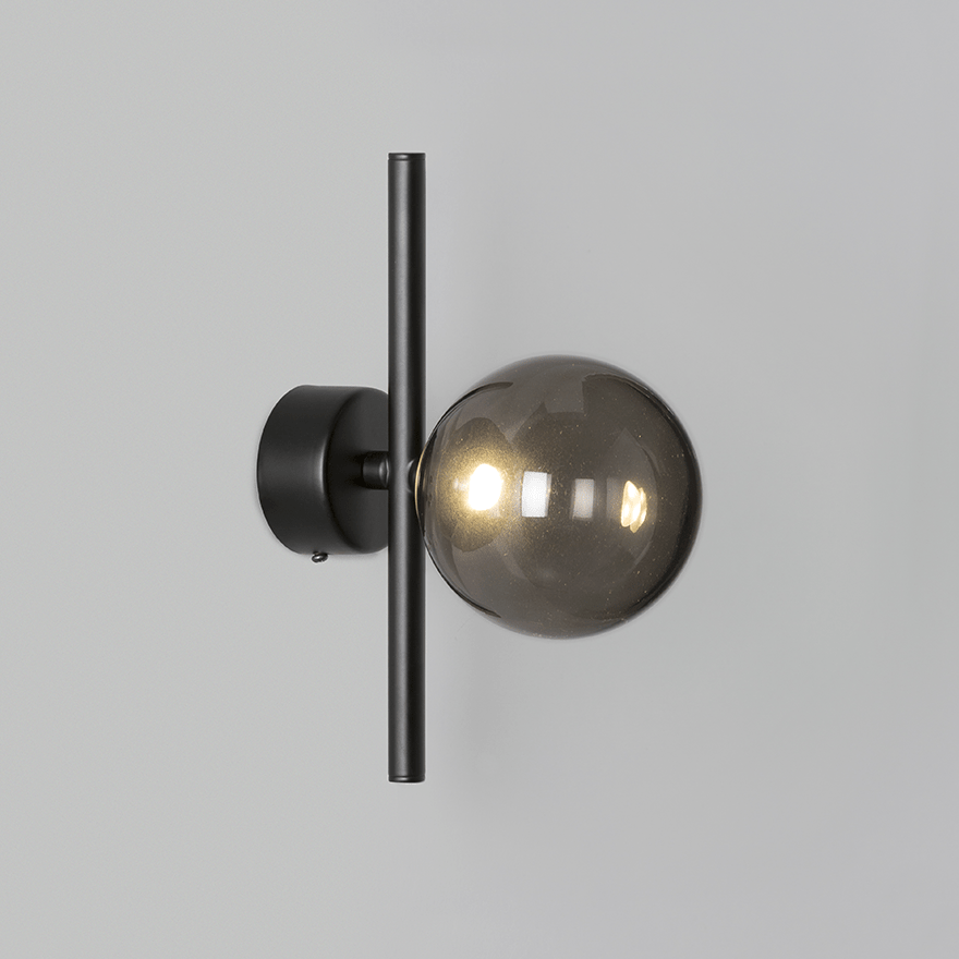 Caterpillar Wall A LED Indoor Wall Light With Yosh Glass Smoke 100