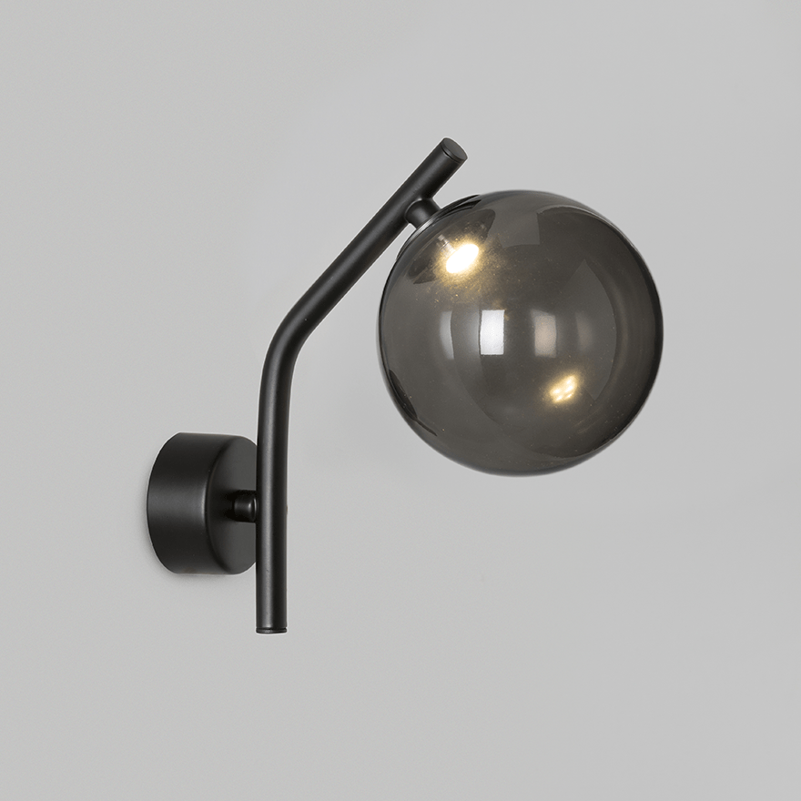 Caterpillar Wall B LED Indoor Wall Light Yosh Smoke Round 120 Glass s