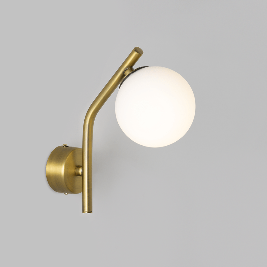 Caterpillar Wall B LED Indoor Wall Light Yosh Brass Opal 100 Glass
