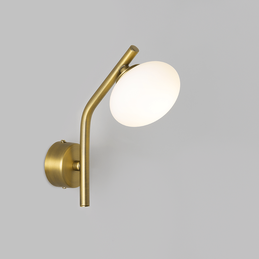 Caterpillar Wall B LED Indoor Wall Light Yosh Brass Opal Flat 100 Glass
