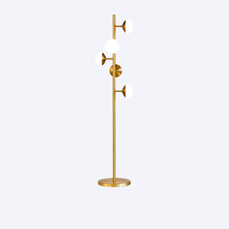 Caterpillar Floor Lamp Brass with Opal Yosh Glass