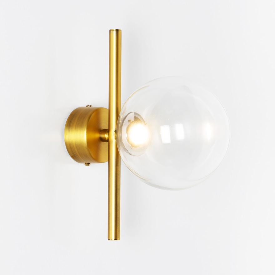 Caterpillar Wall A LED Indoor Wall Light With Yosh Glass Clear Round