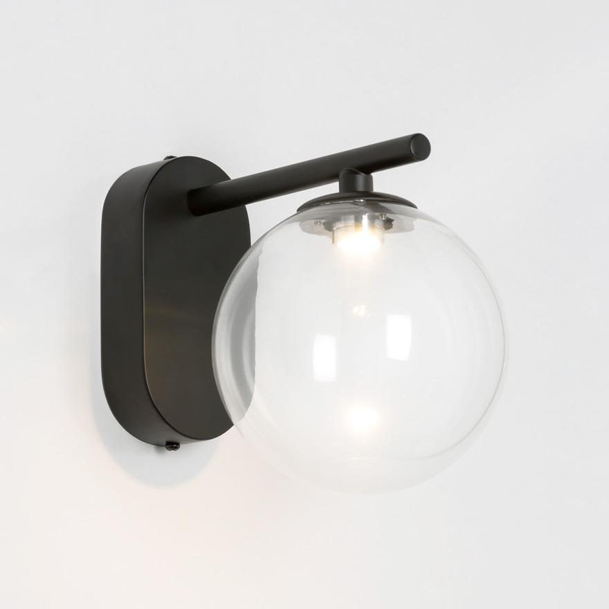 Caterpillar Wall C Black with Yosh Clear Glass