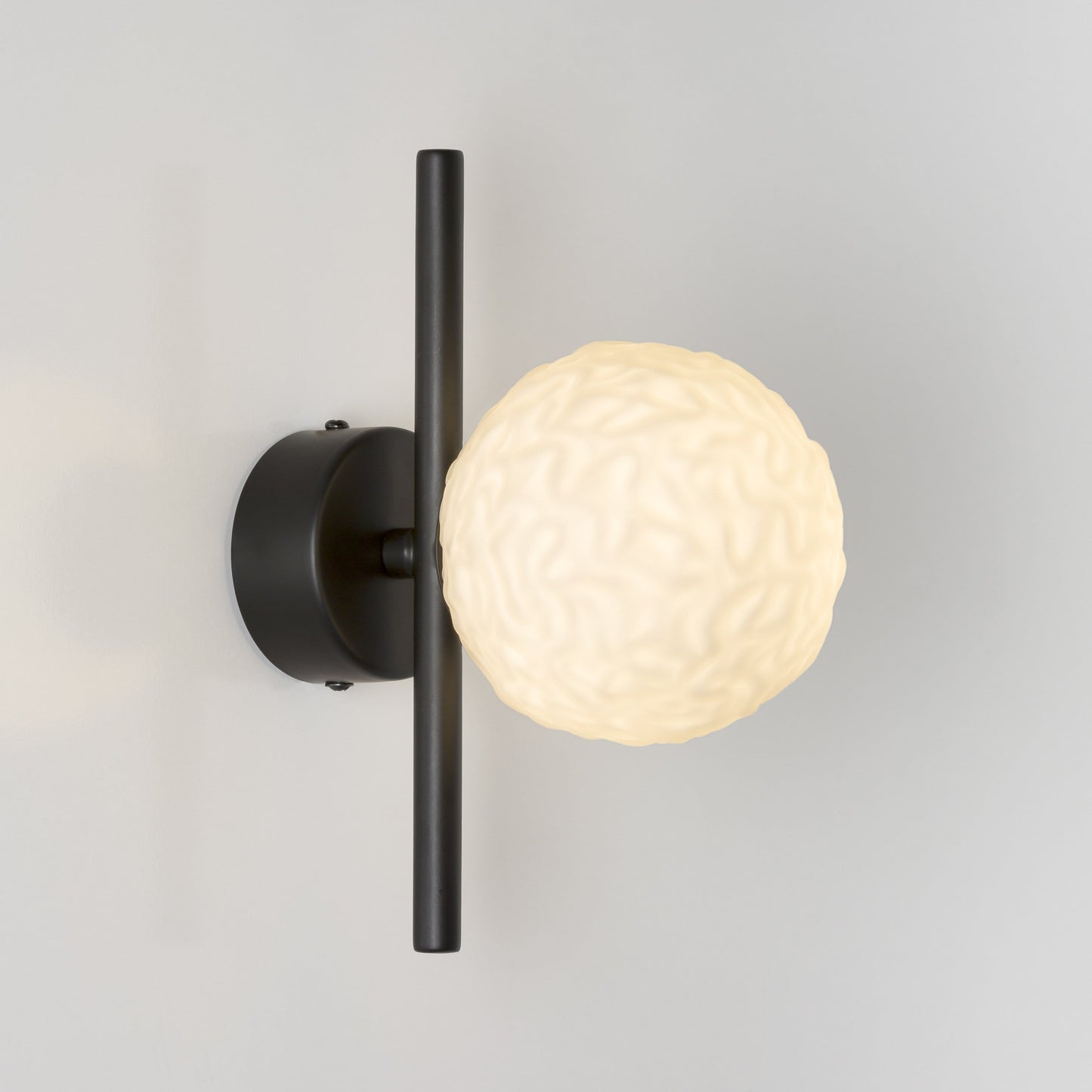 Caterpillar Wall A LED Indoor Wall Light With Yosh Glass Ripped Opal