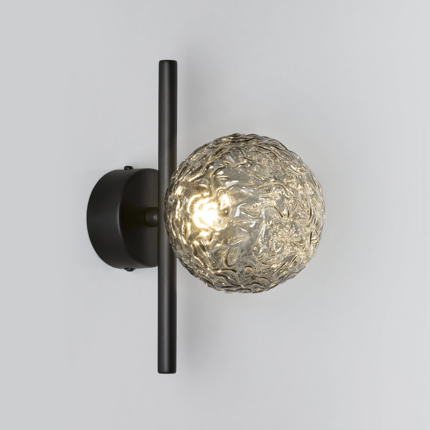 Caterpillar Wall A LED Indoor Wall Light With Yosh Glass Smoke Rippled