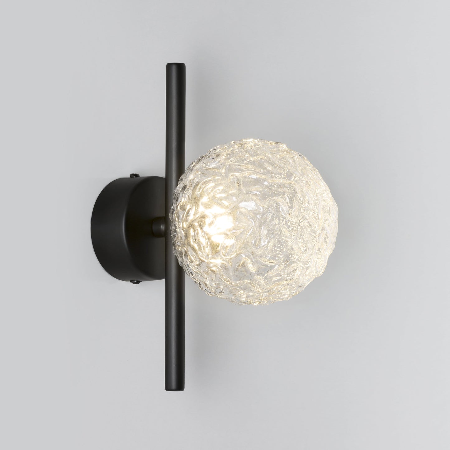 Caterpillar Wall A LED Indoor Wall Light With Yosh Glass Clear Rippled
