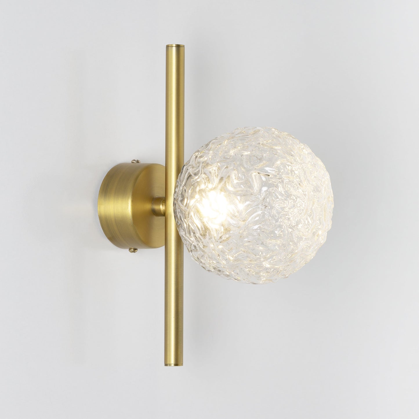 Caterpillar Wall A LED Indoor Wall Light With Yosh Glass Clear Rippled