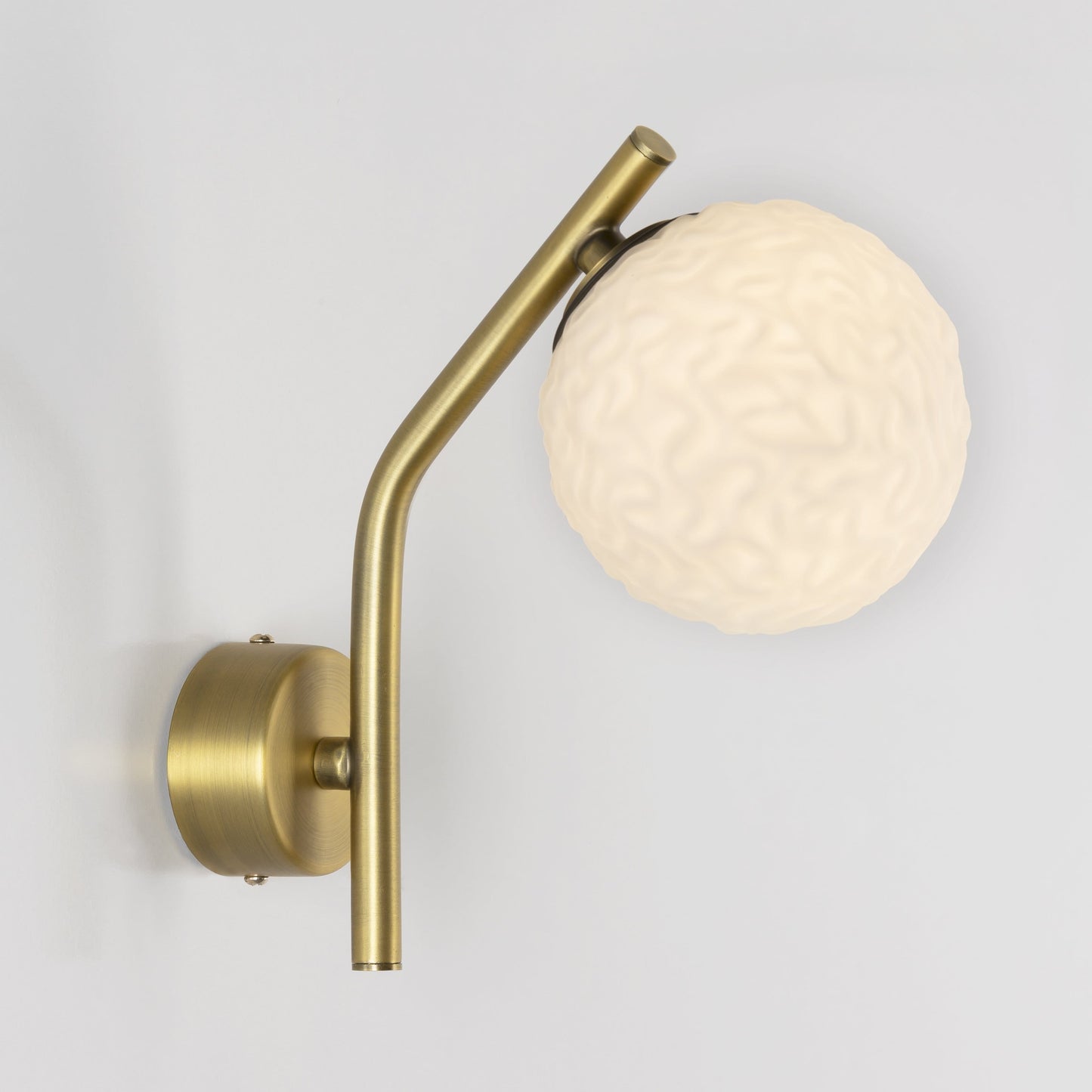 Caterpillar Wall B LED Indoor Wall Light Yosh Brass Opal Rippled Glass