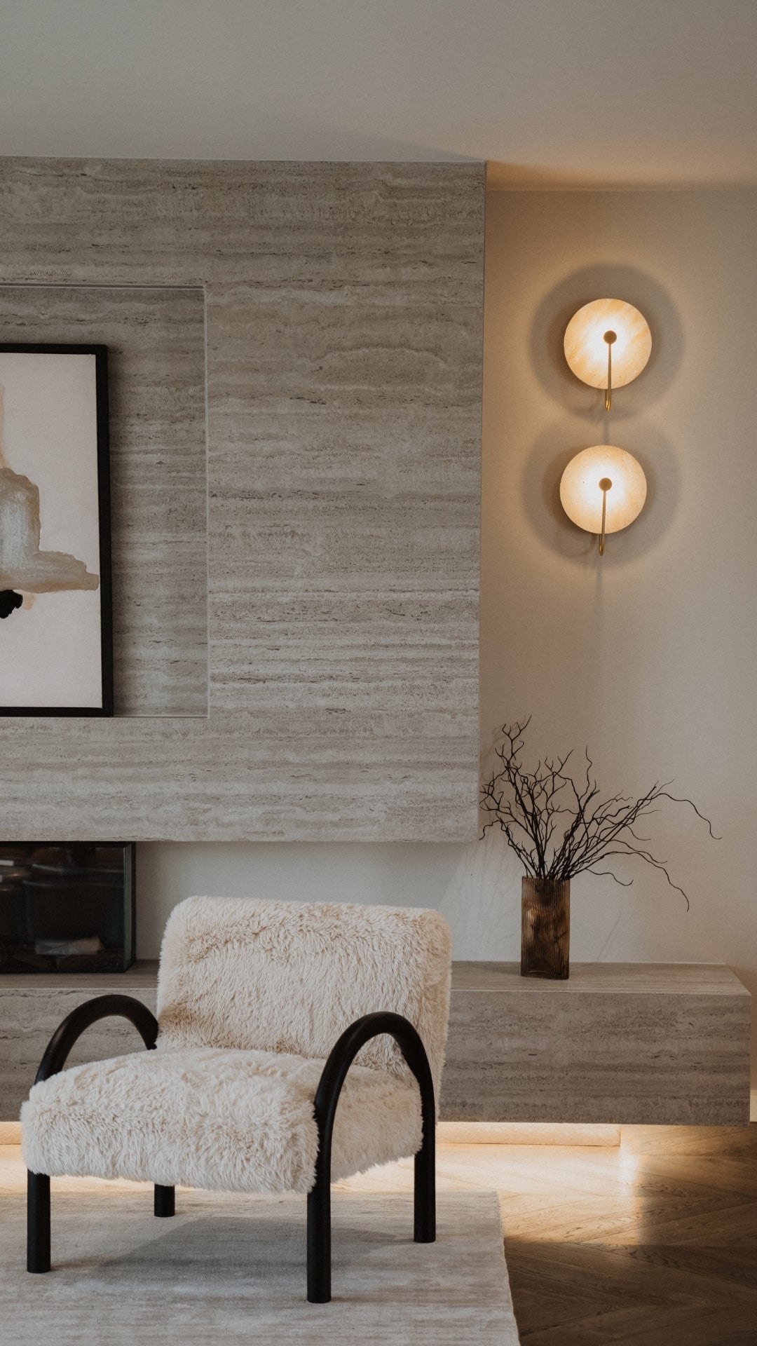 Florence Travertine LED Wall Light