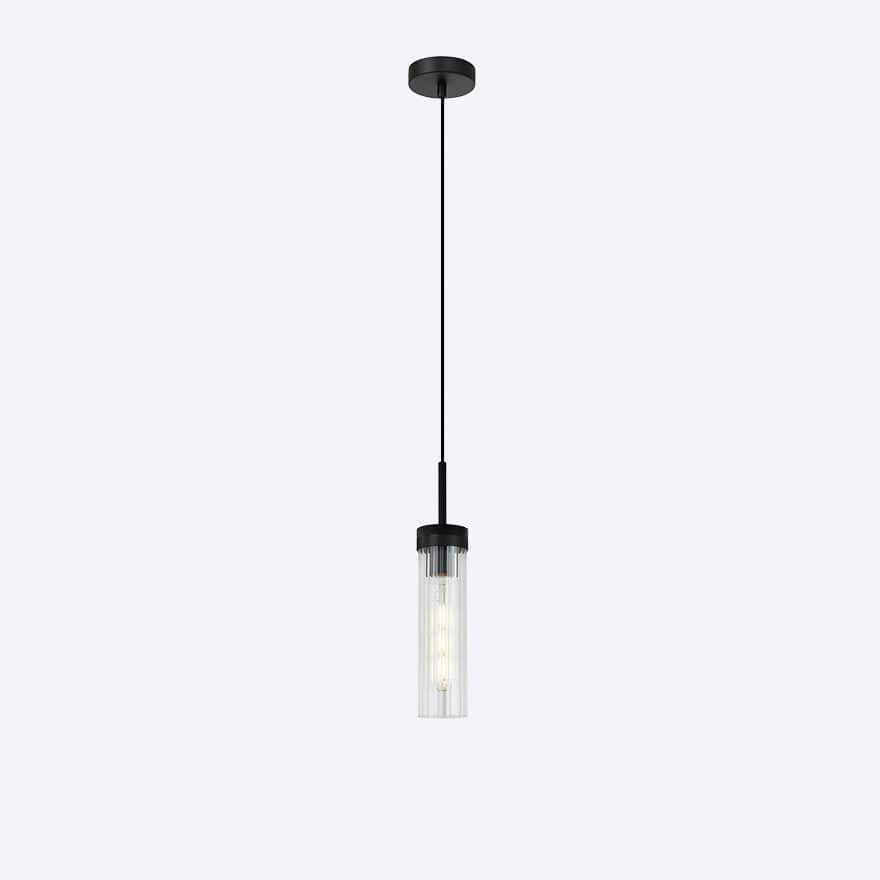 About Space Lighting Georgia Glass Ribbed Pendant Light Clear Glass