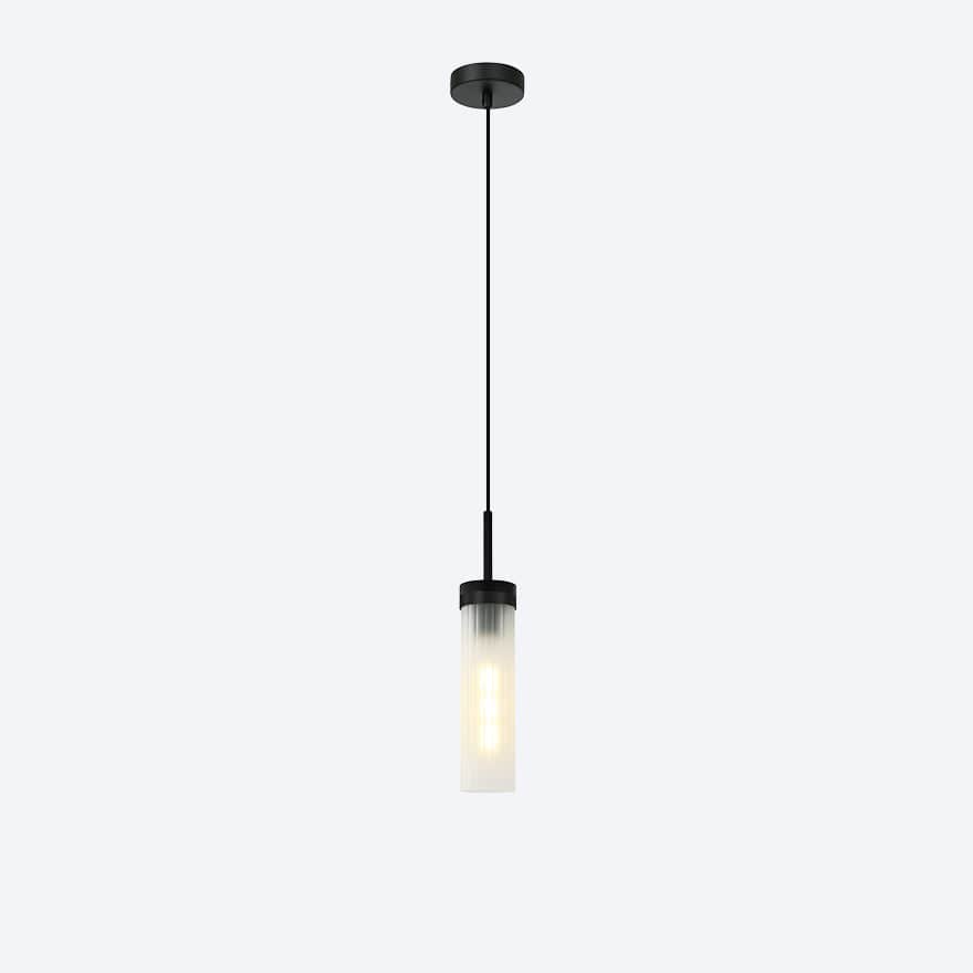 About Space Lighting Georgia Glass Ribbed Pendant Light Opal Glass