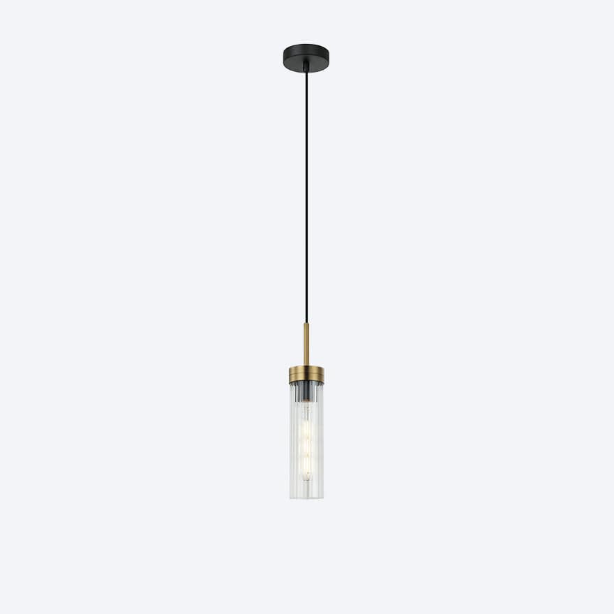 About Space Lighting Georgia Glass Ribbed Pendant Light Clear Glass