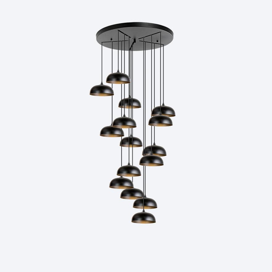 About Space Lighting Yosh Shade B 15 Drop Black LED Chandelier