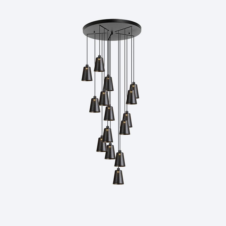 About Space Lighting Yosh Shade D 15 Drop Black LED Chandelier