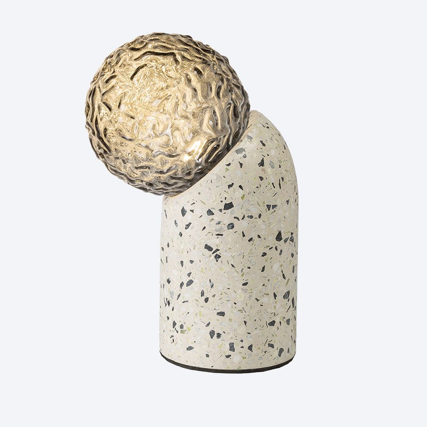 SOL TABLE LAMP MILKY WITH YOSH SMOKE RIPPLED ON
