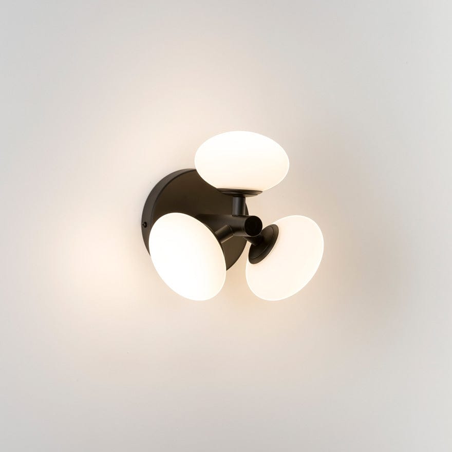 About Space Lighting Yosh Flat Opal Glass on Tres Wall Black