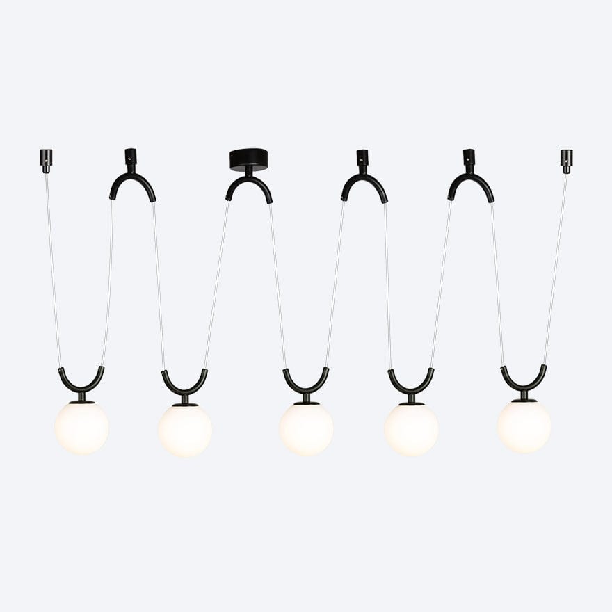 Ziggy LED Yosh Opal Round Glass Pendant Light