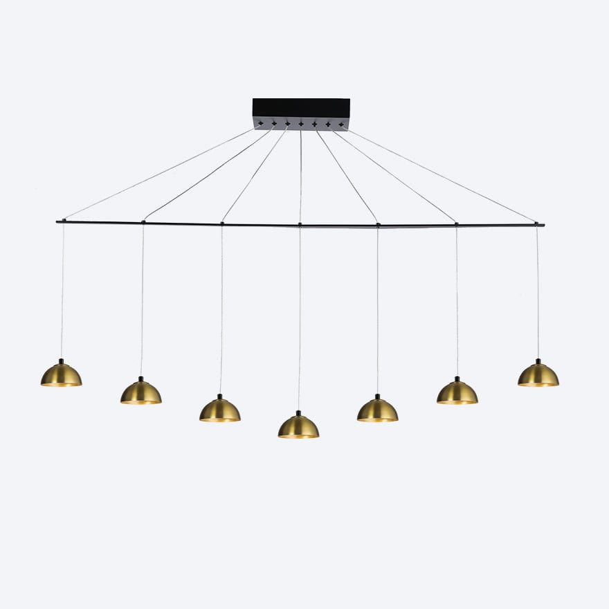 Zoro Linear 7 Yosh Shade A Brass Linear Pendant Light