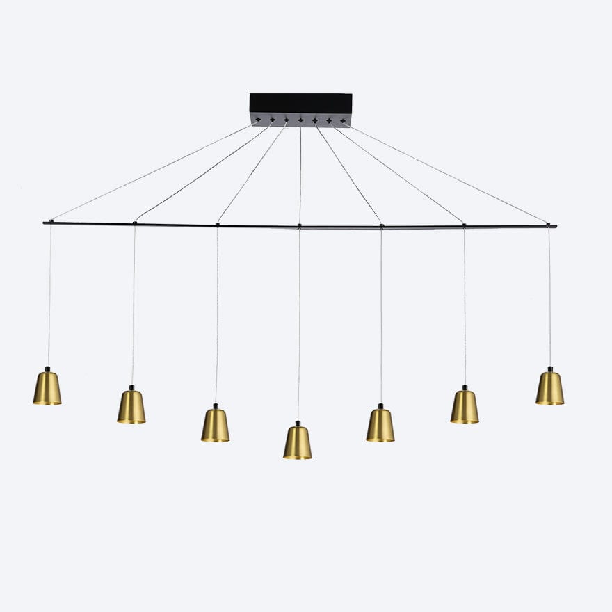 Zoro Linear 7 Yosh Shade C Brass Linear Pendant Light