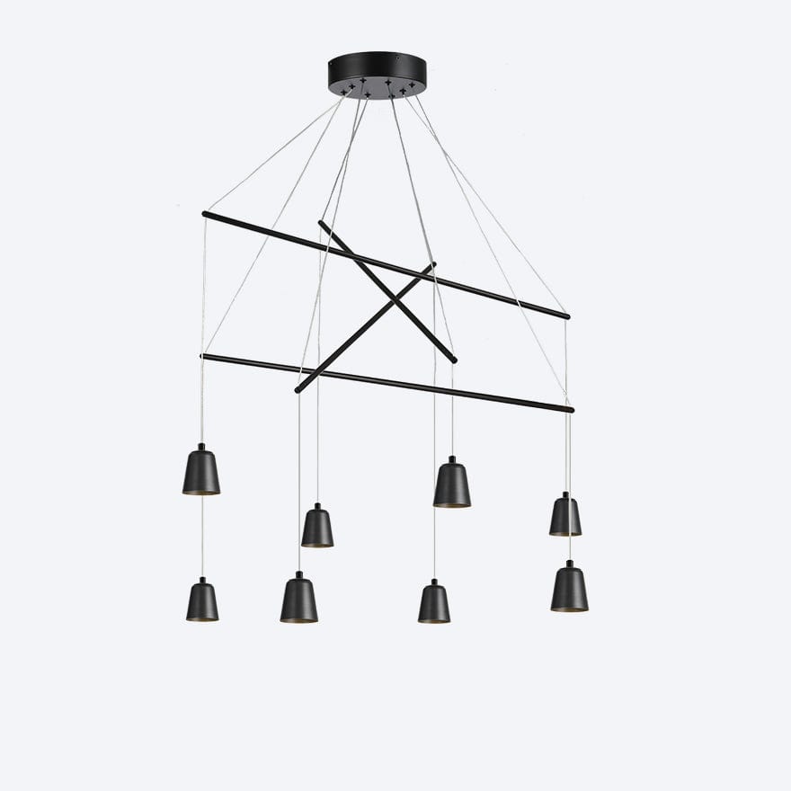 Zoro Multi 8 Yosh Shade C Black Pendant Light