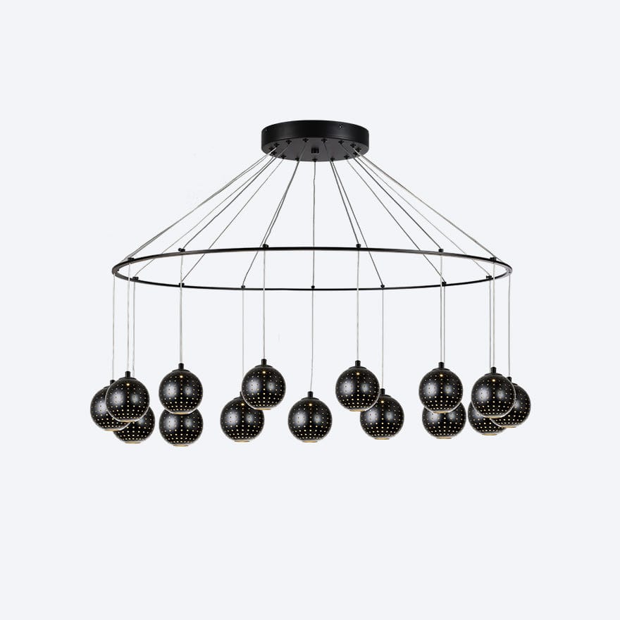 About Space Lighting Zoro Round 15 Light Dimmable Pendant Light with Yosh E shade